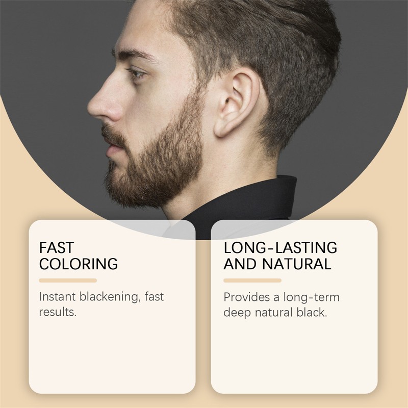 EAST MOON 12ml Beard Eyebrow Nourishing Blackening Soft Keeping Temporary Beard Dye for Men