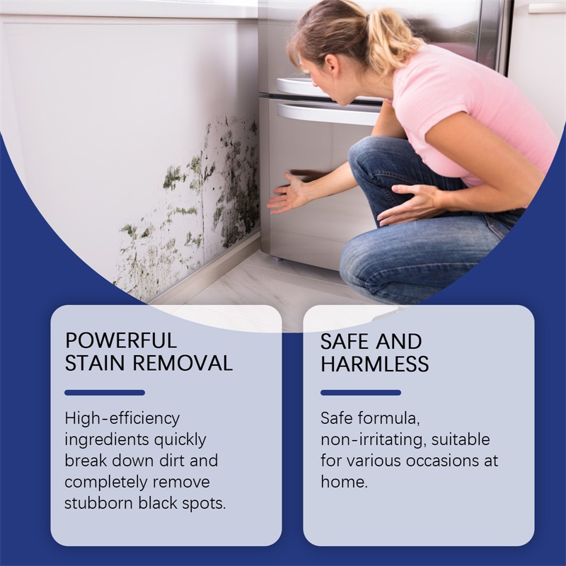 Jue Fish 60ml Fresh Lemon Scent Mildew Removal Spray Toilet Kitchen Washer Black Spots Removing Mould Remover Spray