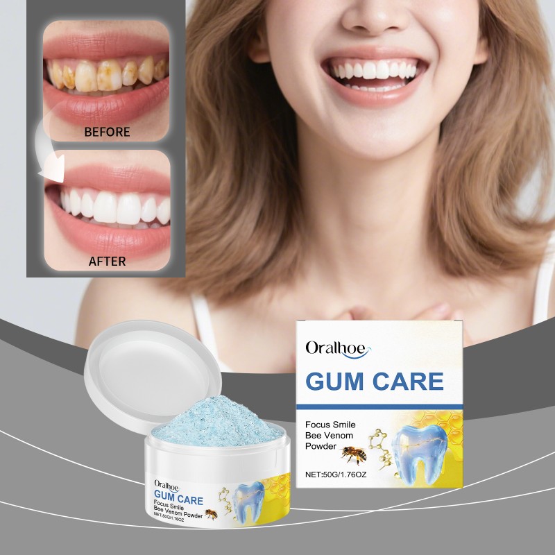 ORALHOE Bee Venom Powder Focus Smile Gum Care Teeth Whitening Powder Private Label Low MOQ