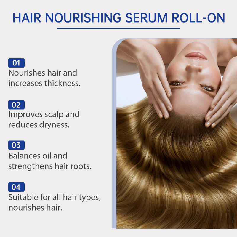 HOEGOA Hair Care Scalp Nourishing Serum Treatment Essence Moisturizing Plumping Hair Follicle Roll-on Essential Oil