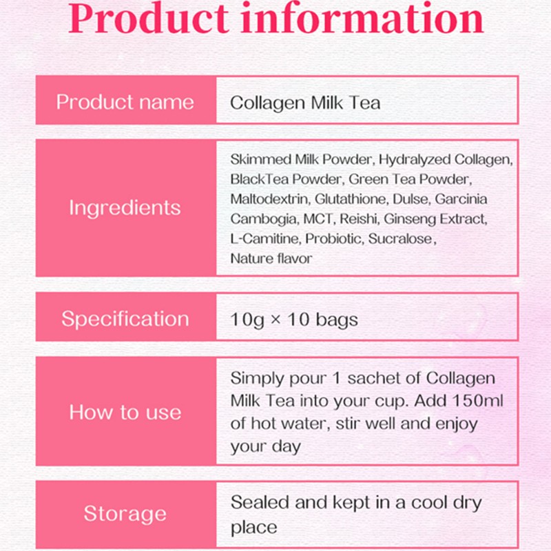 Wins Twon 10bags Collagen Milk Tea Glowing Anti Aging Slimming Tea for Skin Whitening