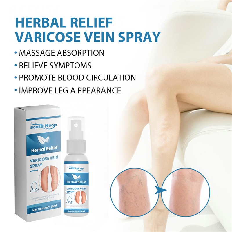 South Moon 30ml Herbal Relief Varicose Vein Remover Spray Soothing Moisturizing Varicose Veins Improving Spider Veins Removal