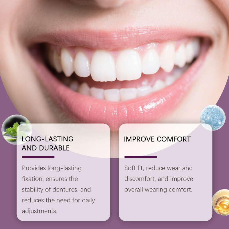 ORALHOE Denture Care Adhesive Cream Comfortable Natural Fit Dentures Glue for Aesthetics Enhances Smile Appearance