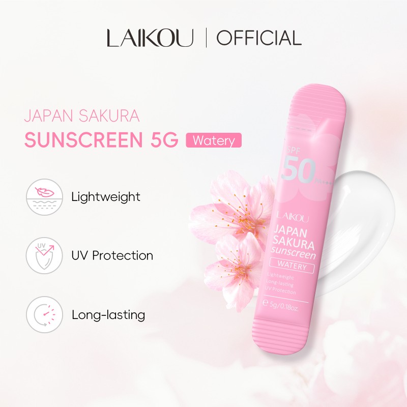 Sakura 5g Waterproof Moisture Face Cream for Adults Female UV Protection SPF 50 PA+++ Brightening Skin Care Sunscreen Sun Block