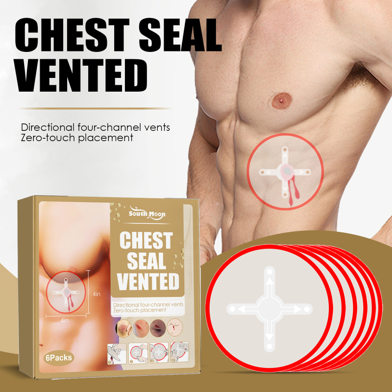 South Moon Chest Seal Vented Waterproof Elastic Skin Care Patch Breathable Band-Aid with Wound Hemostasis Protection Sticker