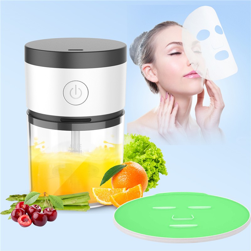 Home Travel DIY Fruit Mask Machine Vegetable Juice Collagen Face Mask Maker Rechargeable Facial Mask Equipment with Knife