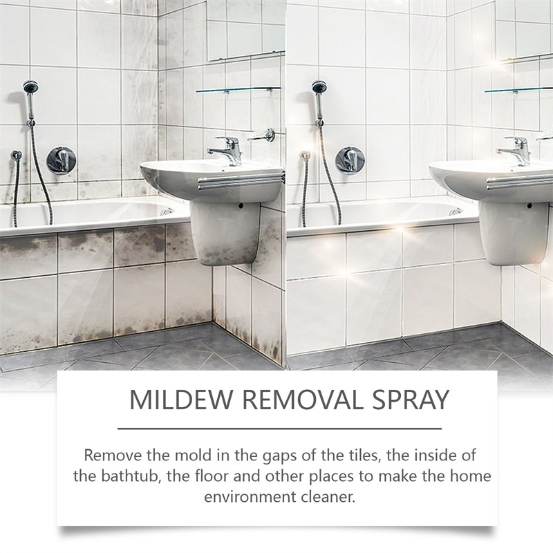 Jue Fish 60ml Fresh Lemon Scent Mildew Removal Spray Toilet Kitchen Washer Black Spots Removing Mould Remover Spray