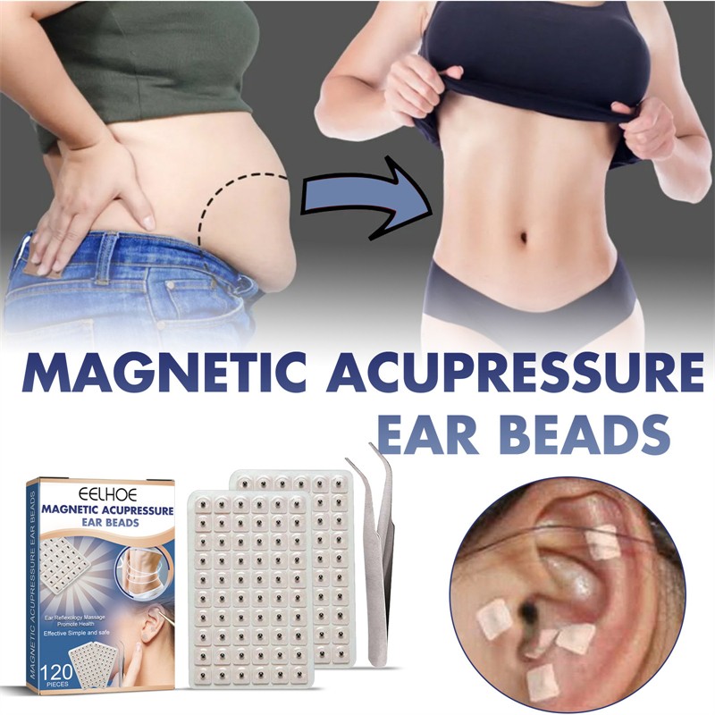 EELHOE 120 Patches Flaccid Skin Relieving Dark Circkles Wrinkles Removing Magnetic Acupressure Ear Beads Slimming
