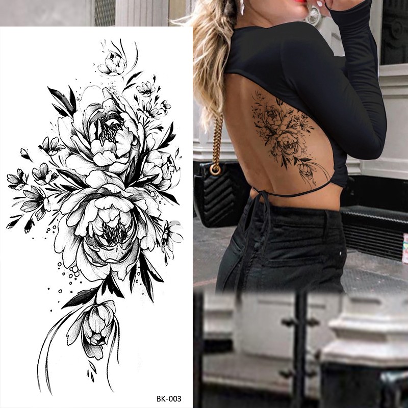 BK Tattoos Cool Photos Sexy Lower Back Tattoos Sticker Simple Angels Elegant Body Art Tattoo Sticker