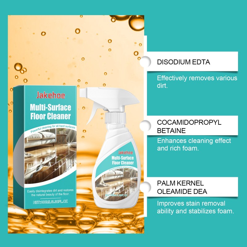 JAKEHOE Multi-surface Floor Cleaner 100ml Floor Cleaning Products Power Cleaning Detergent for All Hard Surface Remove Stains