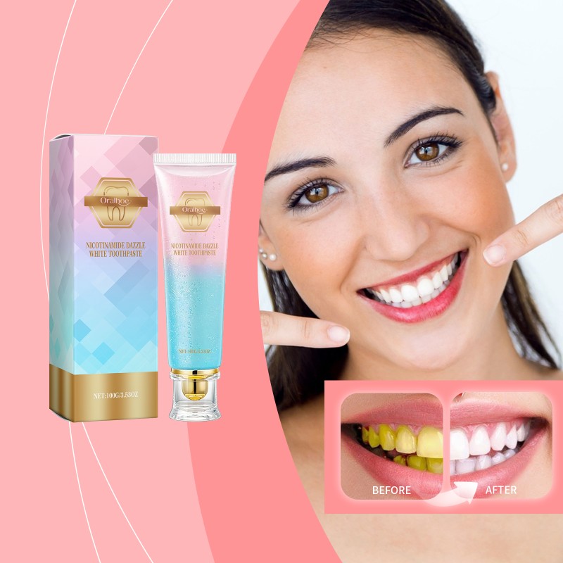 ORALHOE Niacinamide Dazzle White Aloe Vera Toothpaste Nicotinamide Deeply Remove Stains Mint Whitening Toothpaste 100g