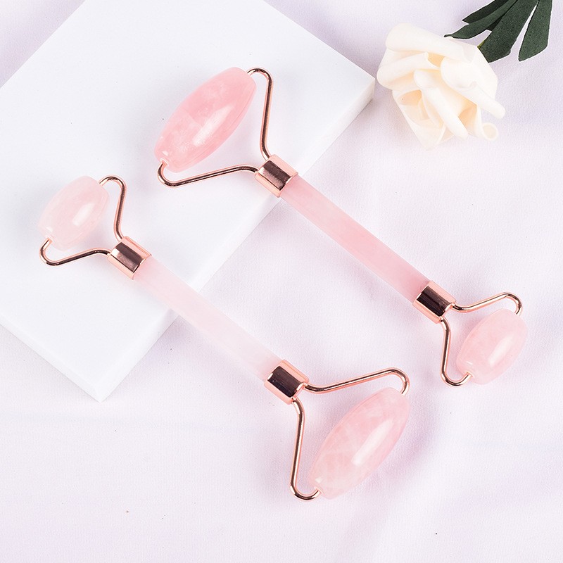 Honey Phoebe 2 in 1 White Jade Roller Lifting Firming Jade Facial Massage Roller Face Quartz Roller Custom logo