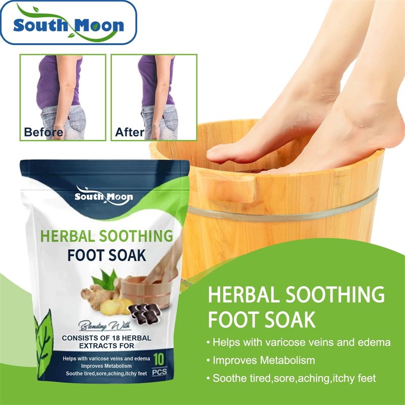 South Moon 10pcs Swelling Reducing Firming Orange Peel Tissue Repairing Joint Muscle Pain Relieving Herbal Soothing Foot Soak