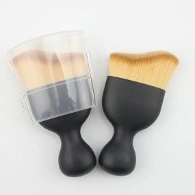 Arc Fiber Hair Car Brush Double Brown Curve Professional Face Makeup Brushes Washable Foundation Make up Brushes High Quality