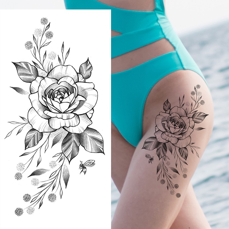 BK Tattoos Cool Photos Sexy Lower Back Tattoos Sticker Simple Angels Elegant Body Art Tattoo Sticker