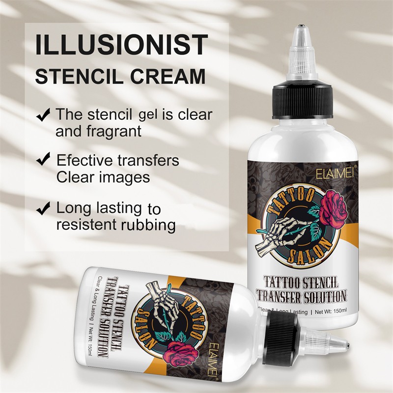 ELIAMEI Tattoo Stencil Transfer Solution Fragrant clear Images Transfering Tattoo Transfer Gel Color Fixing Stencil Tattoo Salon