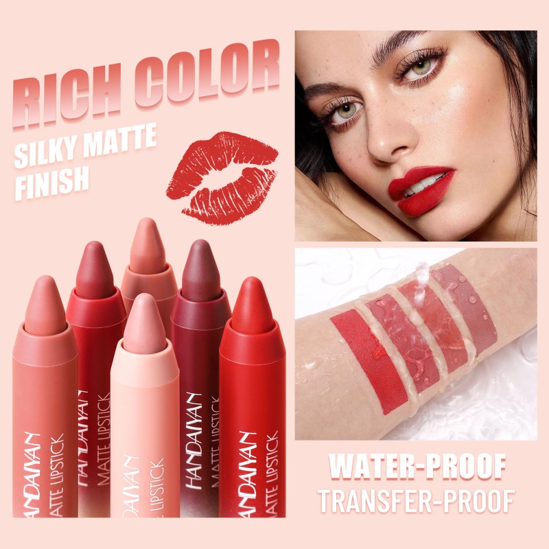 HANDAIYAN Smooth Matte 4 Colors Luxury Set Lip Liner Crayon Lipstick OEM Long Wear Pigmented Lips Makeup