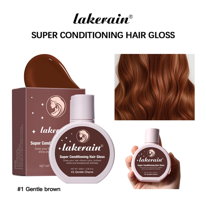 Lakerain 100ml Super Conditioning Hair Gloss Smoothing Hair Coloring Gloss Enhancing Brown Copper Purple Hair Coloring Wax