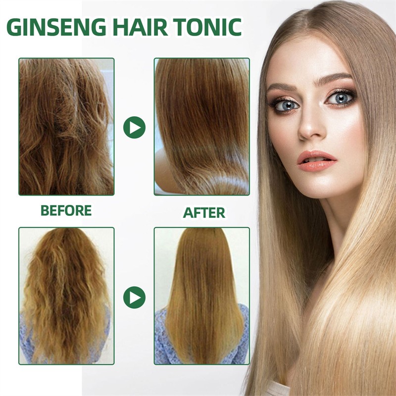 OUHOE 100ml Ginseng Hair Tonic Spray Moisturizing Smoothing Repairing Growth Promoting Roots Strengthening Anti Hair Loss Tonic