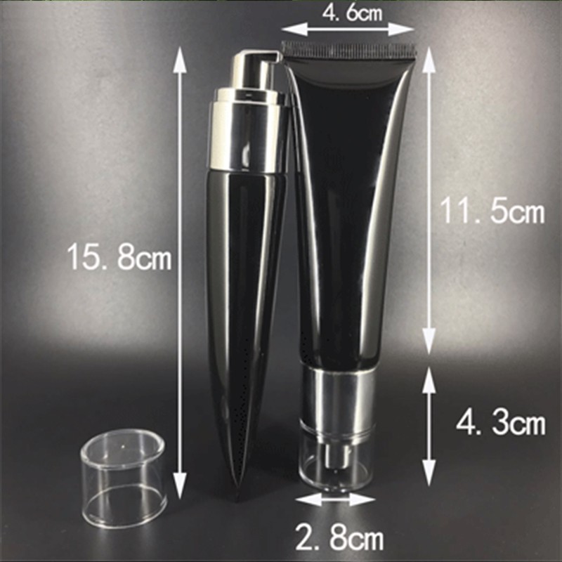 50g Vacuum Pump Head White Black Blue pink Yellow Tube BB Cream Foundation Liquid Squeeze Bottle High End Acrylic Cosmetic Tube