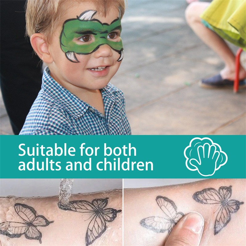 EELHOE Adults Children Universal Vegetable Pigment Temporary Tattoo Pen Kit 10pcs Tattoo Pens 2pcs Tattoo Templates Set