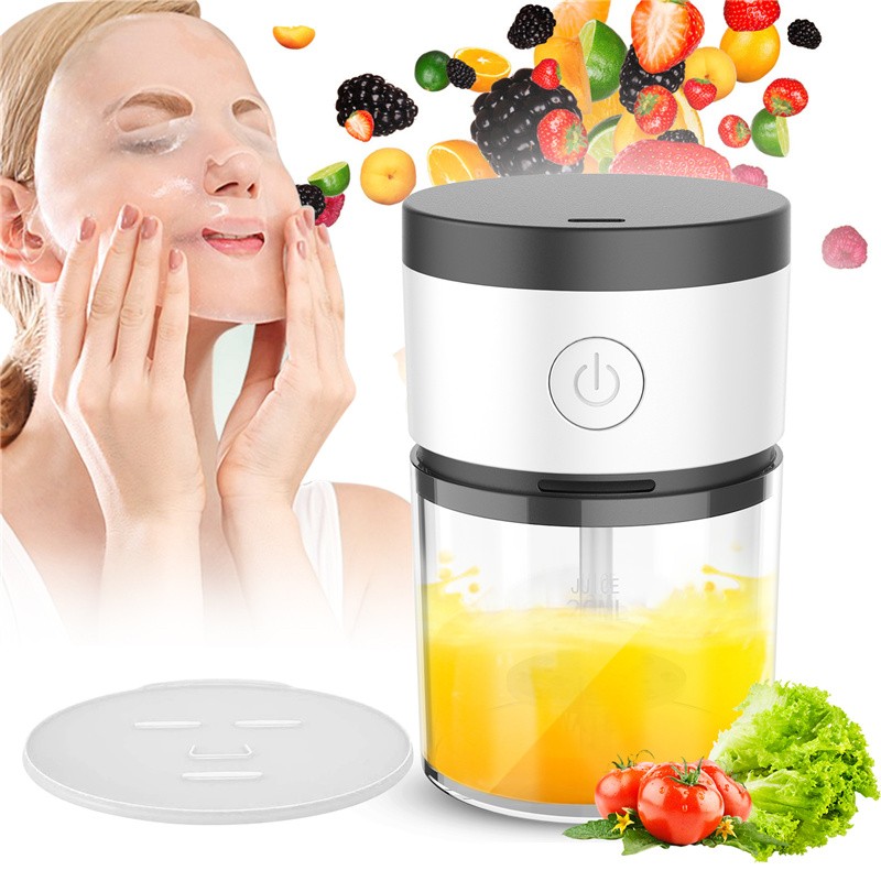 Home Travel DIY Fruit Mask Machine Vegetable Juice Collagen Face Mask Maker Rechargeable Facial Mask Equipment with Knife