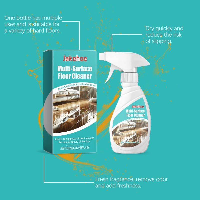 JAKEHOE Multi-surface Floor Cleaner 100ml Floor Cleaning Products Power Cleaning Detergent for All Hard Surface Remove Stains