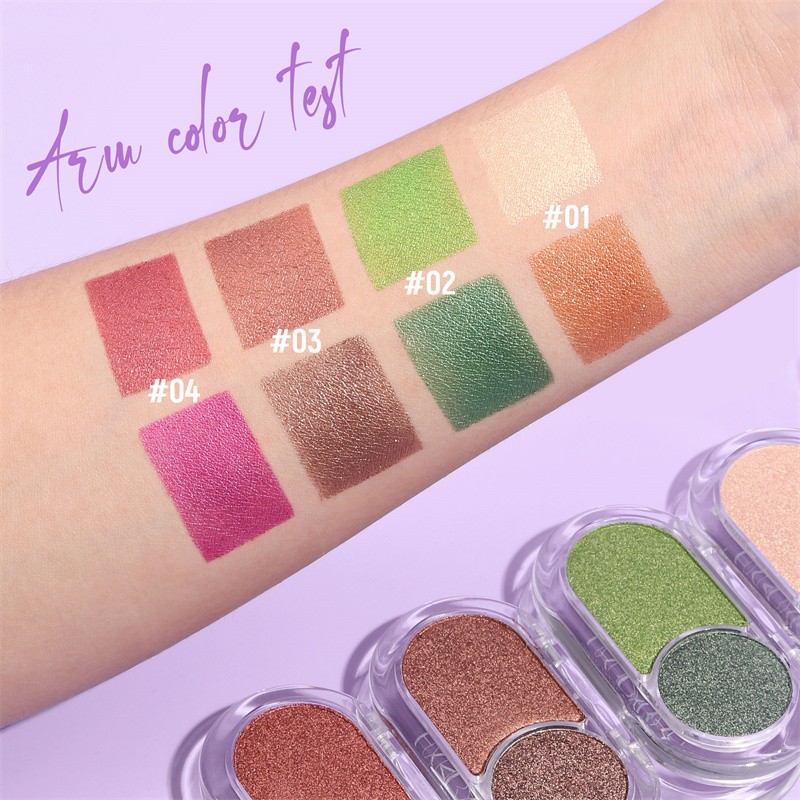 HANDAIYAN Color Collision Two-tone Custom Logo Eyeshadow Palette Glitter Eye Makeup Wholesale