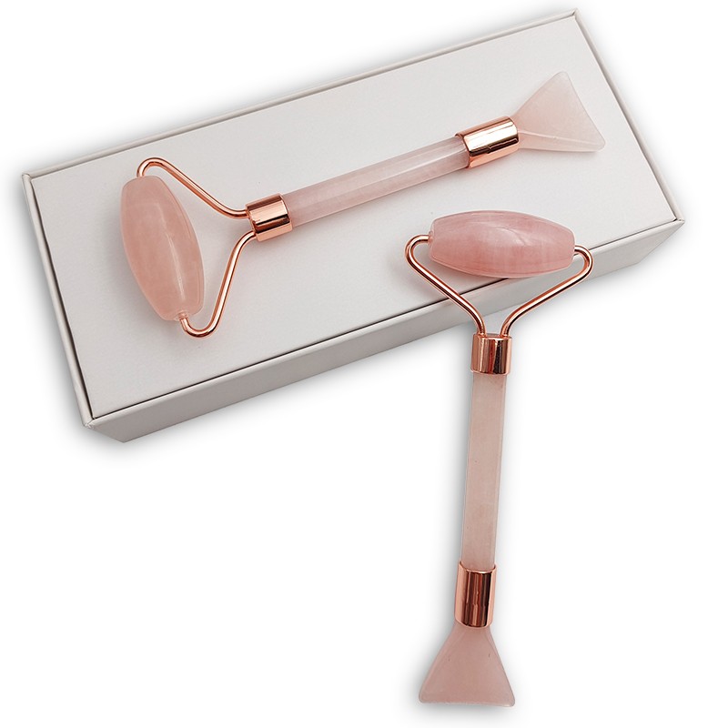 2 in 1 Double Heads V Face Shaping Anti Wrinkle Jade Facial Massager Jade Facial Mask Brush Eye Roller Ball Massaging Product