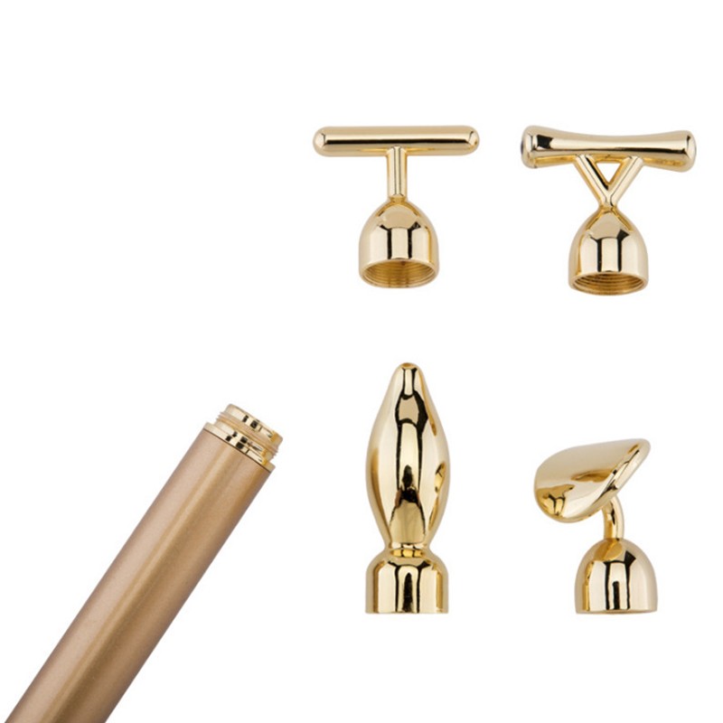 4 in 1 Electric Vibrating Jade Stone Roller Set with 4 Replaceable Heads Face Lifting Massager Stick 3d Roller and Gua Sha