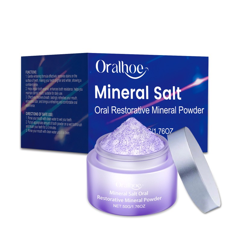 ORALHOE Oral Restorative Mineral Salt Teeth Powder Lavender Tooth Polish Whiten Dental Supplies Store
