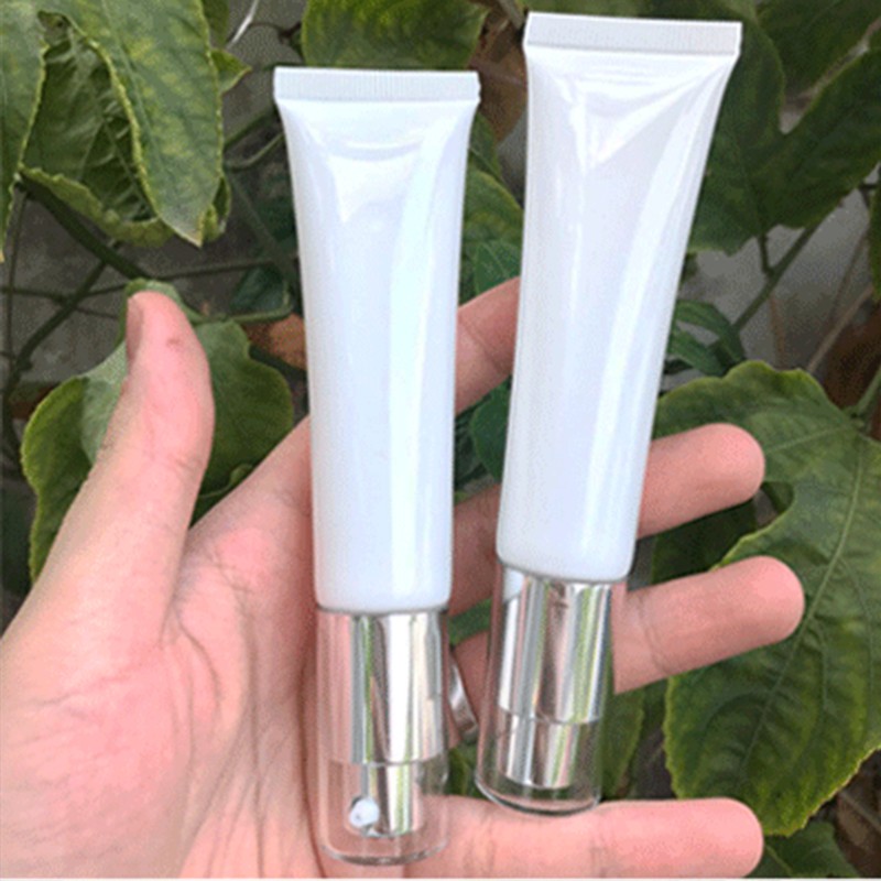50g Vacuum Pump Head White Black Blue pink Yellow Tube BB Cream Foundation Liquid Squeeze Bottle High End Acrylic Cosmetic Tube