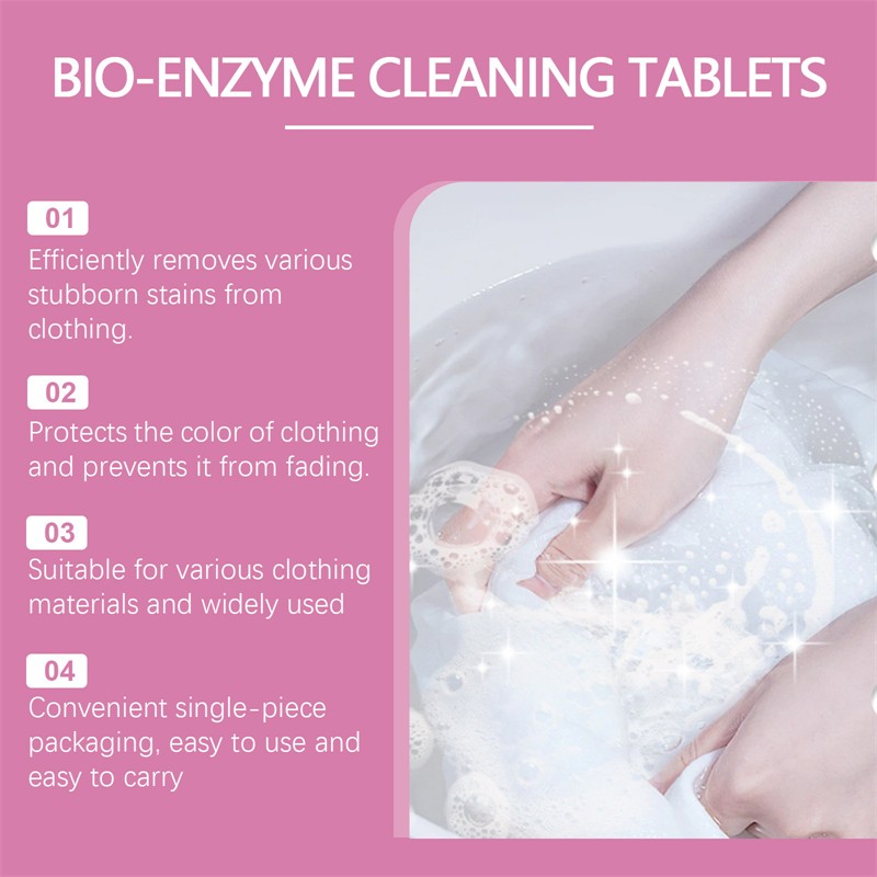 Jue Fish 10pcs Bio Enzyme Cleaning Tablets Oil Food Stains Removing Clothing Color Protecting Biotin Clothes Cleaning Tablet