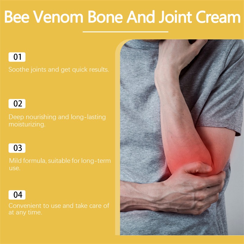 HOUKEA 30g Bee Venom Bone Joint Cream Moisturizing Nourishing Soothing Swelling Reducing Muscle Joint Pain Relief Cream