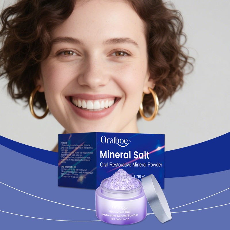 ORALHOE Oral Restorative Mineral Salt Teeth Powder Lavender Tooth Polish Whiten Dental Supplies Store