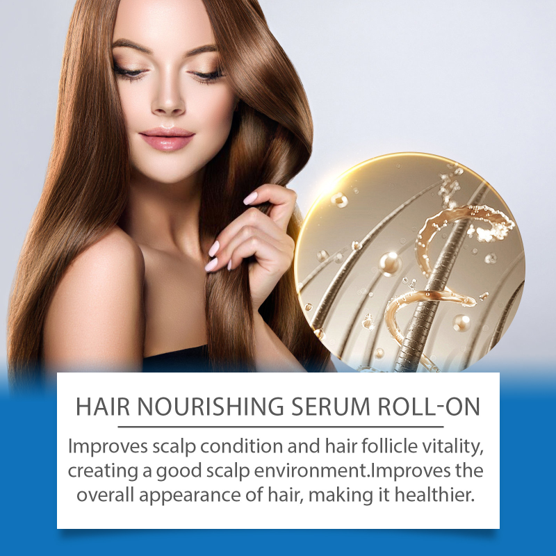 HOEGOA Hair Care Scalp Nourishing Serum Treatment Essence Moisturizing Plumping Hair Follicle Roll-on Essential Oil