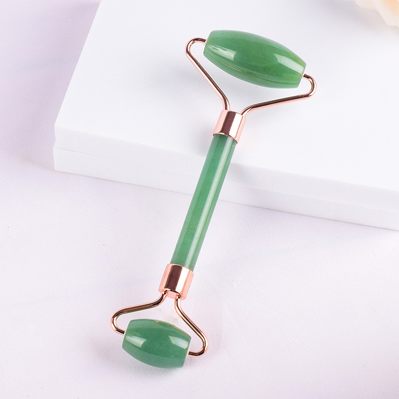 Honey Phoebe 2 in 1 White Jade Roller Lifting Firming Jade Facial Massage Roller Face Quartz Roller Custom logo