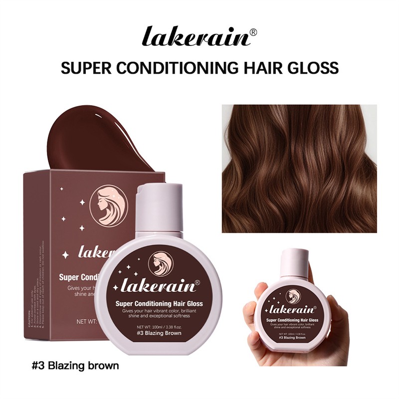 Lakerain 100ml Super Conditioning Hair Gloss Smoothing Hair Coloring Gloss Enhancing Brown Copper Purple Hair Coloring Wax