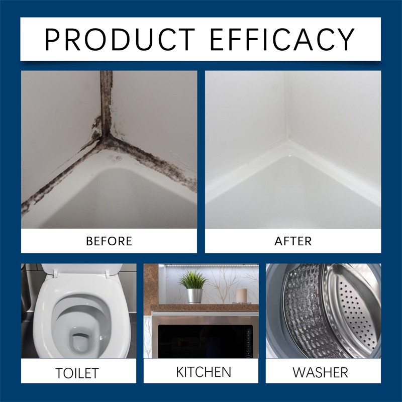 Jue Fish 60ml Fresh Lemon Scent Mildew Removal Spray Toilet Kitchen Washer Black Spots Removing Mould Remover Spray