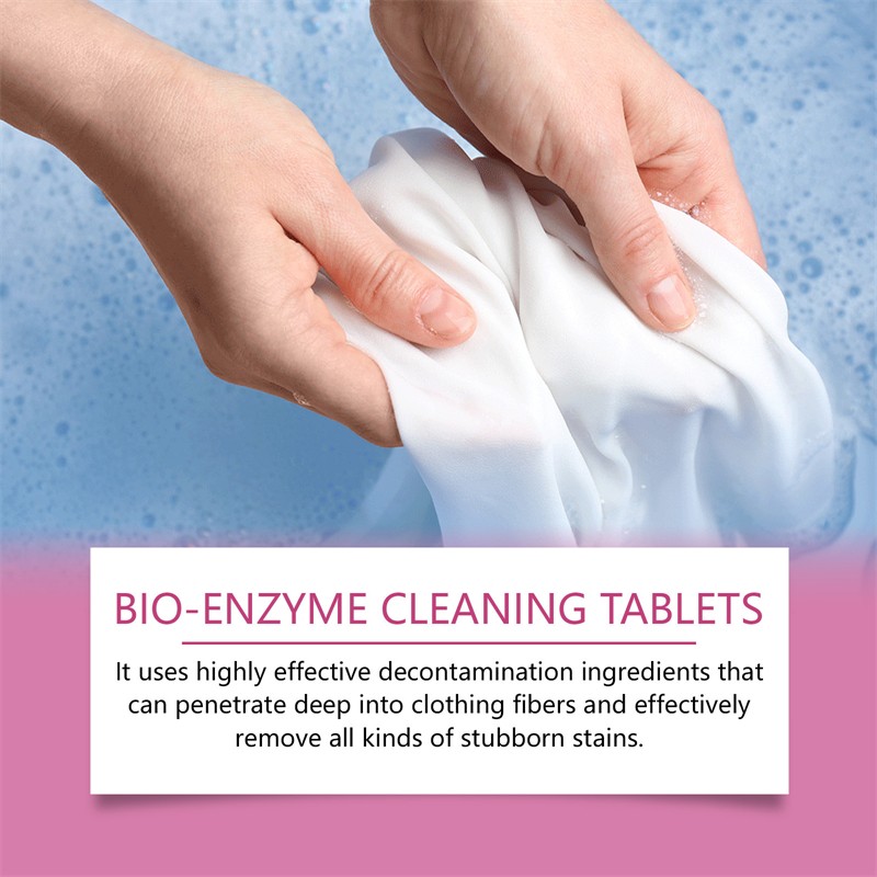 Jue Fish 10pcs Bio Enzyme Cleaning Tablets Oil Food Stains Removing Clothing Color Protecting Biotin Clothes Cleaning Tablet