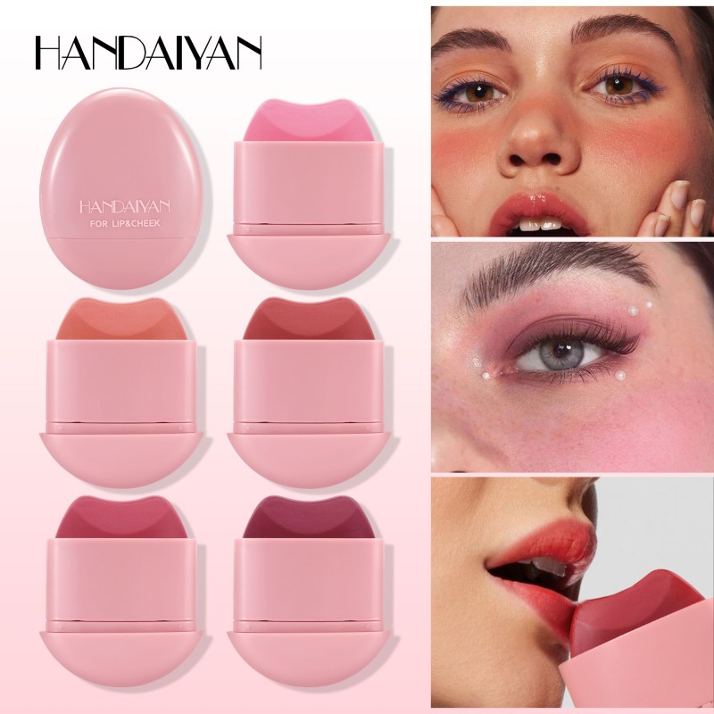 HANDAIYAN Pebble Pocket Blush Cream Tint Stick 5 Colors Blusher for Lip Cheek