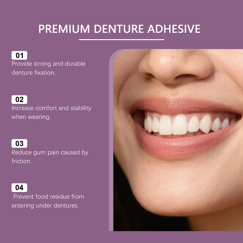 ORALHOE Denture Care Adhesive Cream Comfortable Natural Fit Dentures Glue for Aesthetics Enhances Smile Appearance