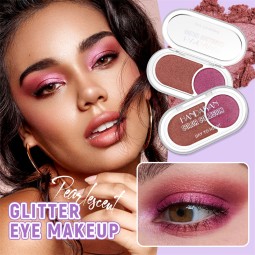 HANDAIYAN Color Collision Two-tone Custom Logo Eyeshadow Palette Glitter Eye Makeup Wholesale