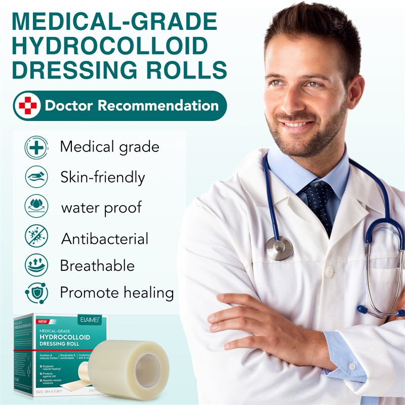 ELAIMEI Hydrocolloid Dressing Roll Scar Ulcer Traumatic Injury Burn Eczema Incision Wear Damage Pressure Sores Universal Patch