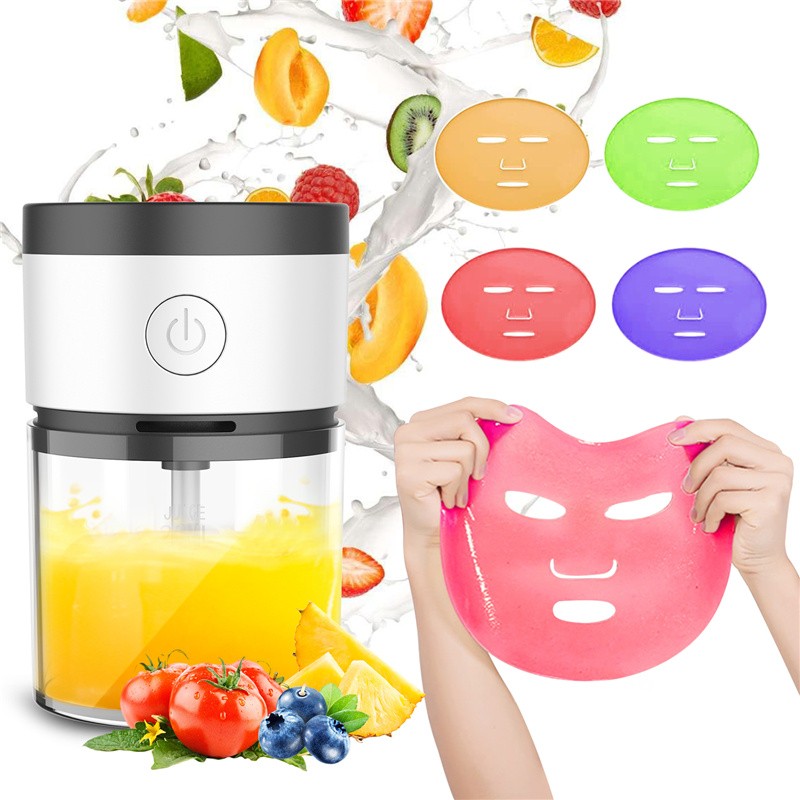 Home Travel DIY Fruit Mask Machine Vegetable Juice Collagen Face Mask Maker Rechargeable Facial Mask Equipment with Knife