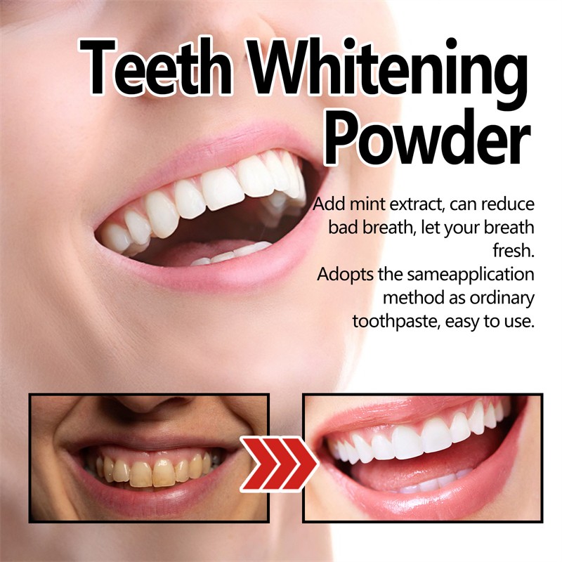 EELHOE 30g Activated Coconut Charcoal Teeth Whitening Powder Yellow Teeth Stains Bad Breath Removing Powder Whitener for Teeth