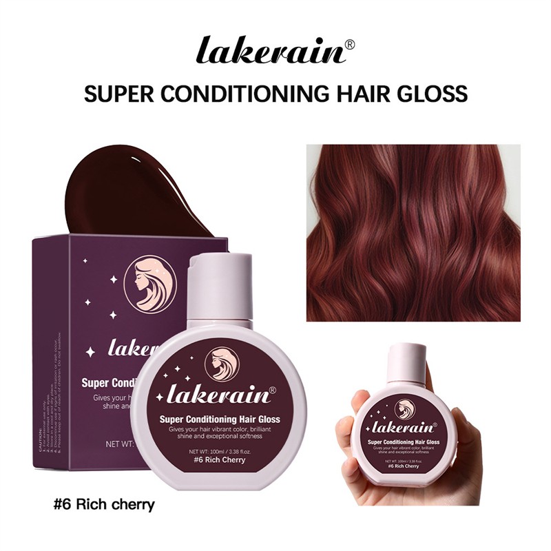 Lakerain 100ml Super Conditioning Hair Gloss Smoothing Hair Coloring Gloss Enhancing Brown Copper Purple Hair Coloring Wax