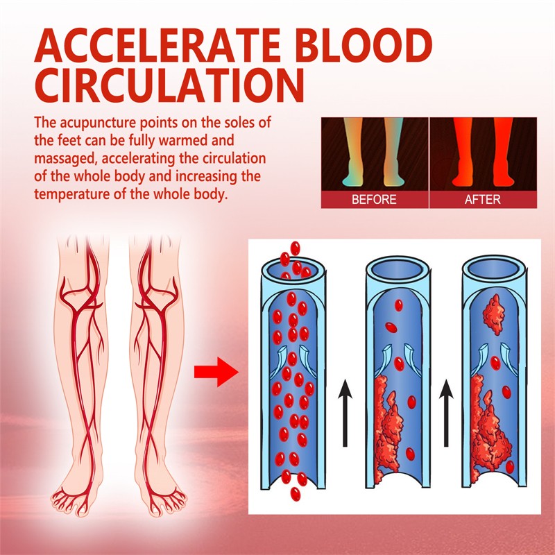 Houkea 1pair Acupuncture Points Self Heating Massage Socks Skiing Running Snow Shoveling Snowboarding Warm Socks for Winter