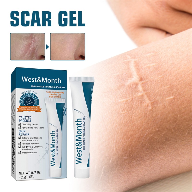 West Month High Grade Scar Gel Redness Reducing c Section Tummy Tuck Surgical Burn Scar Stretch Mark Keloid Removing Gel