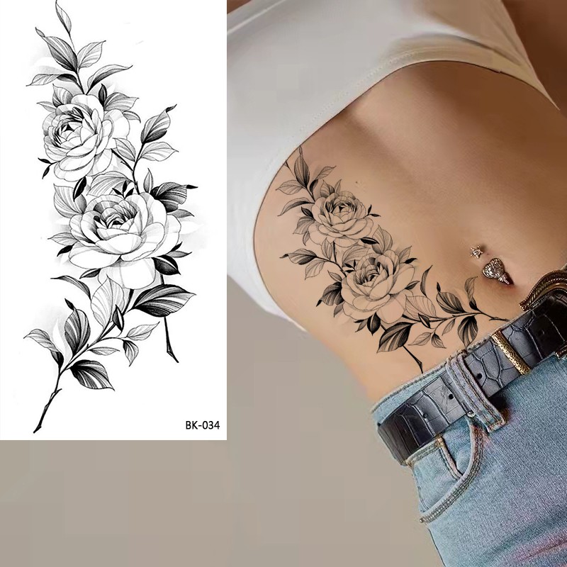 BK Tattoos Cool Photos Sexy Lower Back Tattoos Sticker Simple Angels Elegant Body Art Tattoo Sticker